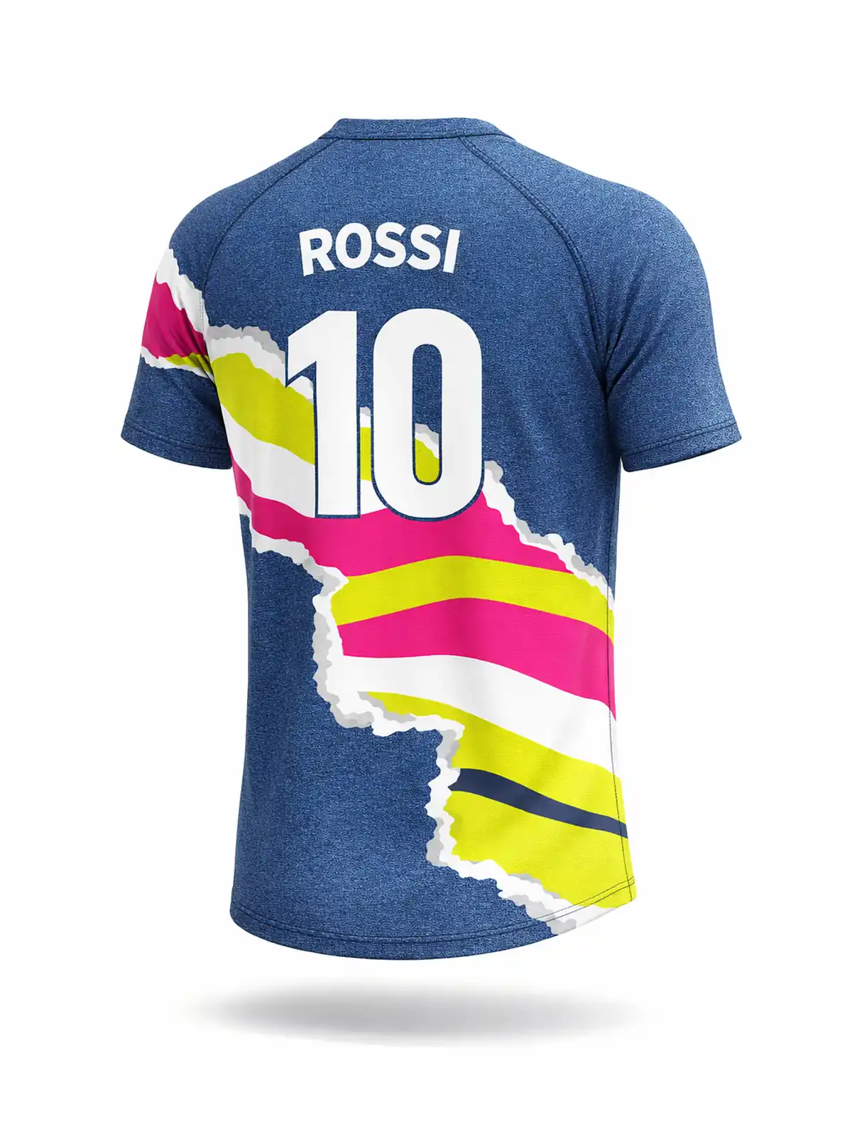 T-shirt Sprint Round Collar esempio retro con nome e numero